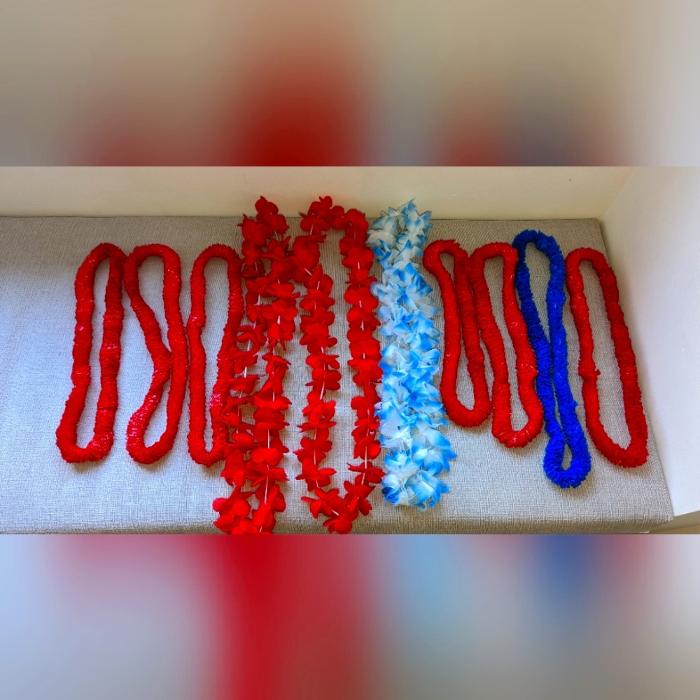 10 Party Leis (Blue and Red)